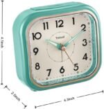 4.5" Vintage Retro Analog Alarm Clock, Super Silent Non Ticking Clock with Manual Light, Snooze, Battery Operated, Simply Design, for Living Room, Bedroom, Bedside, Desk(Green) - Image 4