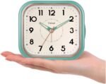 4.5" Vintage Retro Analog Alarm Clock, Super Silent Non Ticking Clock with Manual Light, Snooze, Battery Operated, Simply Design, for Living Room, Bedroom, Bedside, Desk(Green) - Image 5