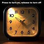 4.5" Vintage Retro Analog Alarm Clock, Super Silent Non Ticking Clock with Manual Light, Snooze, Battery Operated, Simply Design, for Living Room, Bedroom, Bedside, Desk(Green) - Image 6