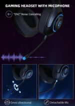 KAPEYDESI Wireless Gaming Headset, 2.4GHz Gaming Headphones Wireless for PS5/4 with Noise Canceling Microphone for Fortnite/FPS Gamers, 40-Hr Battery Gamer Headset for PC, Midnight Blue - Image 5