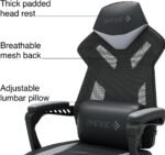 STAPLES Emerge Vomax Bonded Leather Ergonomic Gaming Chair, Black/White - Image 4