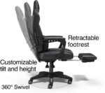 STAPLES Emerge Vomax Bonded Leather Ergonomic Gaming Chair, Black/White - Image 5