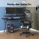 STAPLES Emerge Vomax Bonded Leather Ergonomic Gaming Chair, Black/White - Image 6