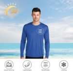 Custom Mens Long Sleeve T-Shirt, Dry-fit CustomTee. Design Your Shirt Long Sleeve, Moisture Wicking UPF Sun Protection Shirts. PC380 - Image 3