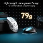 LTC GM023 Tri-Mode Wireless Gaming Mouse, 79g Ultra-Light Honeycomb Ergonomic Gaming Mouse, 2.4Ghz/BT/Wired, 6-Level DPI 8000, 6 Programmable Buttons, Pro Software - Image 5