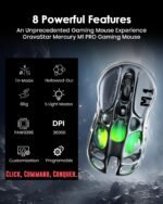 GravaStar Mercury M1 Pro Wireless Gaming Mouse – 26,000 DPI PAW3395DM Sensor • Lightweight Magnesium Alloy • Tri-Mode (Wired/2.4GHz/Bluetooth) • 4K Polling Rate • Up to 200-Hour Battery - Image 3