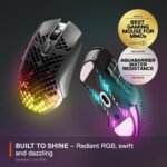 SteelSeries Aerox 9 Wireless - Holey RGB Gaming Mouse - Ultra-lightweight Water Resistant Design - 18 Buttons – Bluetooth/2.4 GHz - 18K DPI TrueMove Air Optical Sensor - Image 3
