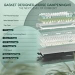 Redragon K719 Wireless Gasket Gaming Keyboard w/Hype Screen & Knob, 95 Keys Mechanical Keyboard, Easy-Control 1.14’’ TFT Info Display, 5-Layer Noise Dampening, Custom Linear Switch, Jade Cloud Color - Image 4