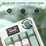 Redragon K719 Wireless Gasket Gaming Keyboard w/Hype Screen & Knob, 95 Keys Mechanical Keyboard, Easy-Control 1.14’’ TFT Info Display, 5-Layer Noise Dampening, Custom Linear Switch, Jade Cloud Color - Image 6