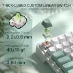 Redragon K719 Wireless Gasket Gaming Keyboard w/Hype Screen & Knob, 95 Keys Mechanical Keyboard, Easy-Control 1.14’’ TFT Info Display, 5-Layer Noise Dampening, Custom Linear Switch, Jade Cloud Color - Image 7