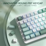 Redragon K719 Wireless Gasket Gaming Keyboard w/Hype Screen & Knob, 95 Keys Mechanical Keyboard, Easy-Control 1.14’’ TFT Info Display, 5-Layer Noise Dampening, Custom Linear Switch, Jade Cloud Color - Image 8