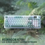 Redragon K719 Wireless Gasket Gaming Keyboard w/Hype Screen & Knob, 95 Keys Mechanical Keyboard, Easy-Control 1.14’’ TFT Info Display, 5-Layer Noise Dampening, Custom Linear Switch, Jade Cloud Color - Image 9