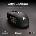 Corsair Scimitar Elite RGB Wireless MMO Gaming Mouse - 26,000 DPI - 16 Programmable Buttons - Up to 150hrs Battery - iCUE Compatible - Black - Image 3