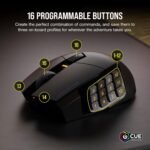 Corsair Scimitar Elite RGB Wireless MMO Gaming Mouse - 26,000 DPI - 16 Programmable Buttons - Up to 150hrs Battery - iCUE Compatible - Black - Image 4