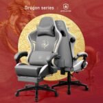 GTPLAYER Gaming Chair with Bluetooth Speakers and Footrest, Dragon Series Video Game Chairs, Heavy Duty Ergonomic Chairs, Esports Gaming Computer Office Chair (Gray) - Image 4