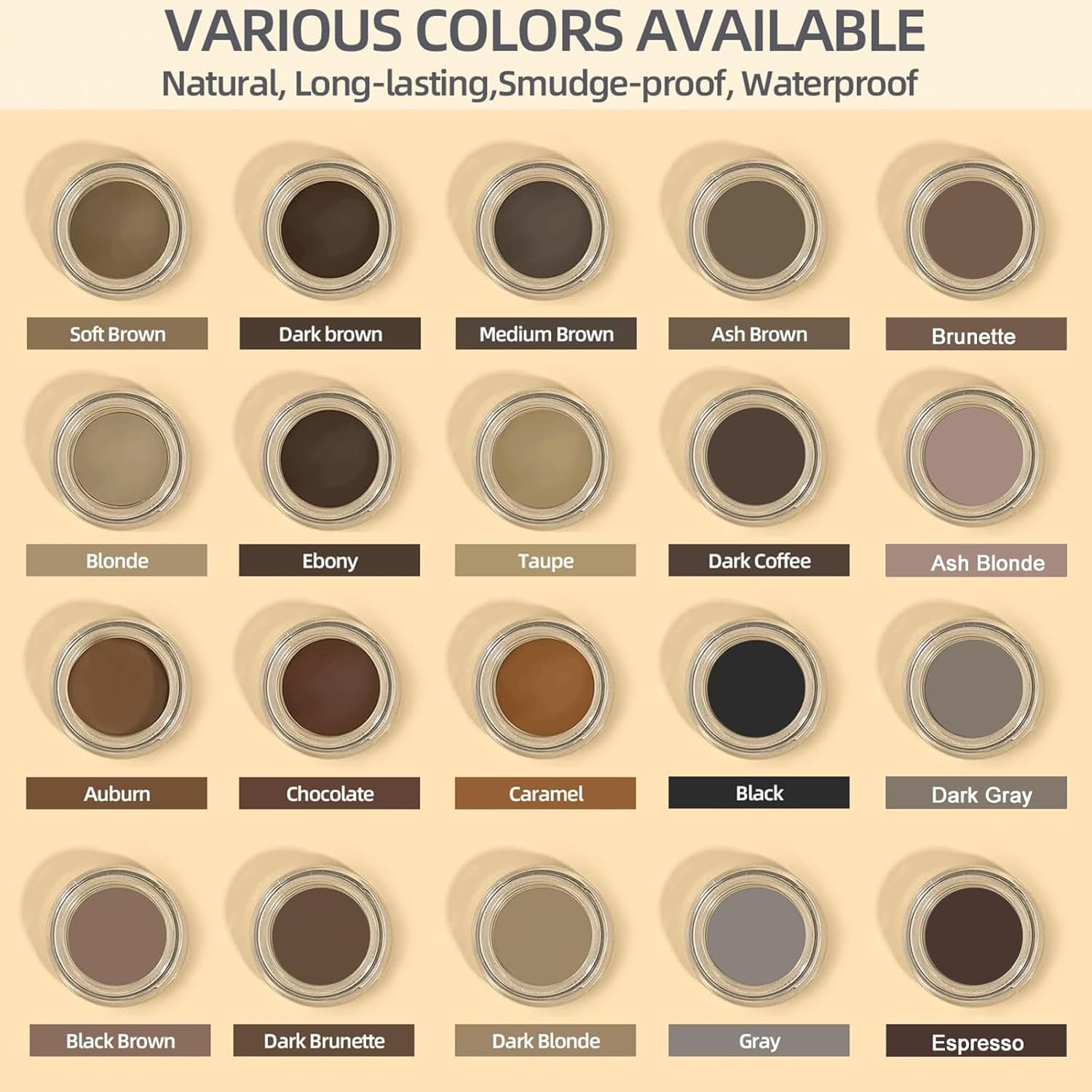 Eyebrow Pomade - Waterproof Brow Pomade for Long-lasting Results,Smudge Proof and Sweat Resistant Formula,Natural Eyebrow Makeup for All Skin Types and Tones - Dark Brown - Image 3