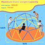 Gardenature 10FT Climbing Dome, Outdoor Jungle Gym for Kids, Geometric Dome Climber Supporting 880 Lbs Anti-Rust Metal Outdoor Play Structure ASTM Approved Blue & Yellow - Image 3