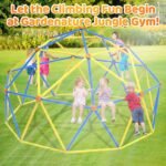 Gardenature 10FT Climbing Dome, Outdoor Jungle Gym for Kids, Geometric Dome Climber Supporting 880 Lbs Anti-Rust Metal Outdoor Play Structure ASTM Approved Blue & Yellow - Image 8
