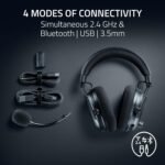 Razer BlackShark V3 Pro Wireless ANC Gaming Headset for PC: Full Band Mic - 50mm Drivers - 2.4 GHz, Bluetooth, USB, 3.5mm - Works with Mac, PS5, Nintendo Switch, Smartphone - 70 Hr Battery - Black - Image 5