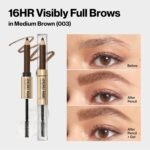 Revlon ColorStay Brow Fantasy, All In One Eyebrow Powder Pencil with Shaping Clear Gel, Gel Infused with Panthenol, Smudge-proof, 16HR Visibly Full Brows, 003 Medium Brown - Image 9