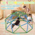 Gardenature 6FT Climbing Dome for Kids 3-8, Jungle Gym for Indoor and Outdoor, Geometric Dome Climber Supporting 440 Lbs Anti-Rust Metal Play Structure, Kids Gift Toys, ASTM Approved, Blue & Green - Image 3
