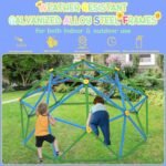 Gardenature 6FT Climbing Dome for Kids 3-8, Jungle Gym for Indoor and Outdoor, Geometric Dome Climber Supporting 440 Lbs Anti-Rust Metal Play Structure, Kids Gift Toys, ASTM Approved, Blue & Green - Image 4