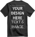 Custom Shirt for Men, Unisex Customized Shirts, Text & Image Front & Back, Top T-Shirt Birthday Graduation Vacation Business Uniform Black - Image 3