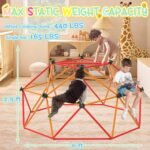 Gardenature 6FT Climbing Dome for Kids 3-8, Jungle Gym for Indoor and Outdoor, Geometric Dome Climber Supporting 880 Lbs Anti-Rust Metal Play Structure, Kids Gift Toys, ASTM Approved, Red & Orange - Image 3