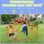 Gardenature 6FT Climbing Dome for Kids 3-8, Jungle Gym for Indoor and Outdoor, Geometric Dome Climber Supporting 880 Lbs Anti-Rust Metal Play Structure, Kids Gift Toys, ASTM Approved, Red & Orange - Image 4