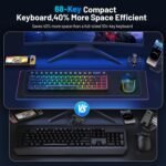 Snpurdiri 60% Wireless Gaming Keyboard and Mouse Combo,LED Backlit Rechargeable 2000mAh Battery,Small Membrane But Mechanical Feel Keyboard + Popular RGB Mice for Gaming,Business Office - Image 5