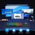 Snpurdiri 60% Wireless Gaming Keyboard and Mouse Combo,LED Backlit Rechargeable 2000mAh Battery,Small Membrane But Mechanical Feel Keyboard + Popular RGB Mice for Gaming,Business Office - Image 8