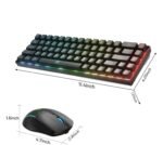 Snpurdiri 60% Wireless Gaming Keyboard and Mouse Combo,LED Backlit Rechargeable 2000mAh Battery,Small Membrane But Mechanical Feel Keyboard + Popular RGB Mice for Gaming,Business Office - Image 9