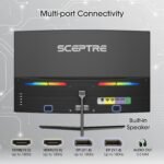 Sceptre New 24-inch Curved Gaming Monitor 1080p up to 180+Hz DisplayPort HDMI 100% sRGB, AMD FreeSync Build-in Speakers Machine Black 2026 (C248B-FWT168 Series) - Image 4