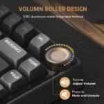 RK ROYAL KLUDGE R75 Wired Gaming Keyboard with Volume Knob, 75% Mechanical Gaming Keyboard Custom Gasket Mount with MDA Profile PBT Keycaps, QMK/VIA, Hot Swappable Silver Switch, Black - Image 4