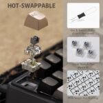 RK ROYAL KLUDGE R75 Wired Gaming Keyboard with Volume Knob, 75% Mechanical Gaming Keyboard Custom Gasket Mount with MDA Profile PBT Keycaps, QMK/VIA, Hot Swappable Silver Switch, Black - Image 6