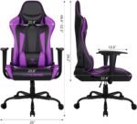 Gaming Chair,High Back Ergonomic Racing Gamer Chair with Lumbar Support and Headrest,Girl Computer Desk Chair with Height Adjustable(Purple) - Image 4