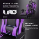 Gaming Chair,High Back Ergonomic Racing Gamer Chair with Lumbar Support and Headrest,Girl Computer Desk Chair with Height Adjustable(Purple) - Image 8