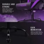 Gaming Chair,High Back Ergonomic Racing Gamer Chair with Lumbar Support and Headrest,Girl Computer Desk Chair with Height Adjustable(Purple) - Image 9