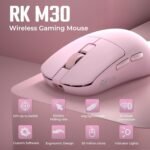 RK ROYAL KLUDGE RK M30 Wireless Gaming Mouse, 24000 DPI, 43g Ultra-Lightweight, PAW3311 Sensor, 2.4G/Bluetooth/USB-C Rechargeable Wireless Mouse with 5 Programmable Buttons for PC/Mac, Pink - Image 3