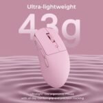 RK ROYAL KLUDGE RK M30 Wireless Gaming Mouse, 24000 DPI, 43g Ultra-Lightweight, PAW3311 Sensor, 2.4G/Bluetooth/USB-C Rechargeable Wireless Mouse with 5 Programmable Buttons for PC/Mac, Pink - Image 4