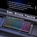 Redragon K517 Pro Wireless Gaming Keyboard, RGB Backlit, Tri-Mode BT/2.4GHz/USB-C, Mechanical Feel 94 Keys Computer Keyboard with 4 Macro Keys, Number Pad, 4000mAh Battery for Win/MAC - Image 6