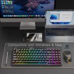 Redragon K517 Pro Wireless Gaming Keyboard, RGB Backlit, Tri-Mode BT/2.4GHz/USB-C, Mechanical Feel 94 Keys Computer Keyboard with 4 Macro Keys, Number Pad, 4000mAh Battery for Win/MAC - Image 8