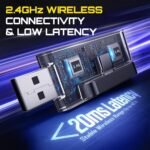 Wireless Gaming Headset for PS5, PC, PS4, 2.4G/Bluetooth Gaming Headphones with Noise Canceling Microphone, USB and Type-C Connector, 7.1 Surround Sound, RGB Lighting, 60H Battery - Image 3