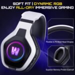Wireless Gaming Headset for PS5, PC, PS4, 2.4G/Bluetooth Gaming Headphones with Noise Canceling Microphone, USB and Type-C Connector, 7.1 Surround Sound, RGB Lighting, 60H Battery - Image 8