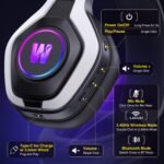 Wireless Gaming Headset for PS5, PC, PS4, 2.4G/Bluetooth Gaming Headphones with Noise Canceling Microphone, USB and Type-C Connector, 7.1 Surround Sound, RGB Lighting, 60H Battery - Image 9