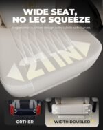 GTPLAYER Big & Tall Gaming Chair with Footrest – Extra Wide Ergonomic Reclining Chair for Adults, High-Back Silla Game with Spring Cushion & Linkage Armrest, Ivory - Image 4