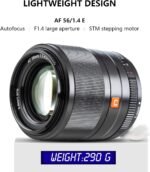 Viltrox 56mm F1.4 STM Auto Focus APS-C Prime Lens Portrait AF Lens for Sony E Mount Camera A5100 A6000 A6100 A6300 A6400 A6500 A6600 NEX-6 A7S A7C A7 A7RⅢ A7SⅢ A7Ⅲ A7RⅡ A7Ⅱ A7S A7RⅣ A9 - Image 8