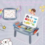 Magnetic Board for Kids, 1-2 Year Old Boy Gifts with Magnetic Letters and Numbers, Toddler Easel for Boy Birthday Christmas Gift (Blue) - Image 3