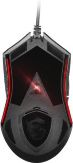 msi Clutch GM08 Gaming Mouse, 4200 DPI, Optical Sensor, 3 Adjustable Weights, Red LED Lighting, Symmetrical Design - Image 3