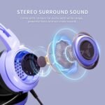 SOMIC G951S Purple Stereo Gaming Headset with Mic for PS4, PS5, Xbox One, PC, Phone, Detachable Cat Ear 3.5MM Noise Reduction Headphones Computer Gaming Headphone Self-Adjusting Gamer Headsets - Image 3